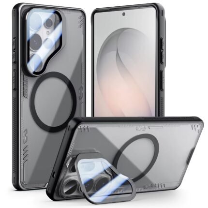 For Samsung Galaxy S26 Ultra Clear Case for Magnetic, Biodegradable Material, Never Yellow, Adjustable Kickstand, Full Camera