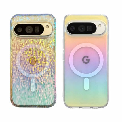 Lingge Rainbow Sparkle Pink Gradient,For  Pixel 9 10 Pro XL10A 9A 10Pro Phone Case, Waterproof and anti Yellowing Cover