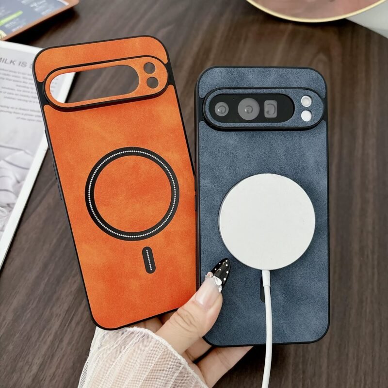 Retro Busienss Sheepskin Smooth-Touch Magnetic Slim Case for Google Pixel 10A 10 Proxl 9 8 7 Pro TPU Frame Shockproof Slim Cover