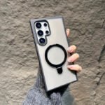 20PCS Matte Hard Magnetic Charging Case for Samsung S26 S22 S23 S24 S25 plus Ultra FE Magsafe Plastic Case with Kickstand