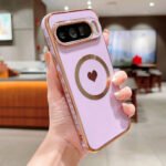 Luxury Plating INS Love Heart Graffiti Pattern Soft Case for Google Pixel 10 9 Pro XL 8 a Pro Magnetic Charging Shockproof Cover