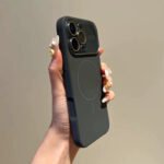 AI Button Clear Window Magsafe Case for Iphone 17 Pro Max, Liquid Silicone Cover with One-Click Shortcut & Magnetic Protection