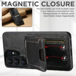 2-in-1 Detachable Magnetic Wallet Case for Samsung Galaxy S26 Ultra | Premium Oil Wax Leather Cover with Removable Magnetic Card Holder - Image 7