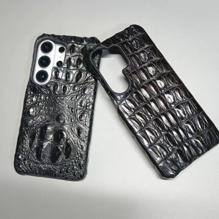 Handmade Genuine Crocodile Leather Phone Case for Samsung Galaxy S26 Ultra S25Ultra 3D Real Alligator Skin Hard Armor Back Cover
