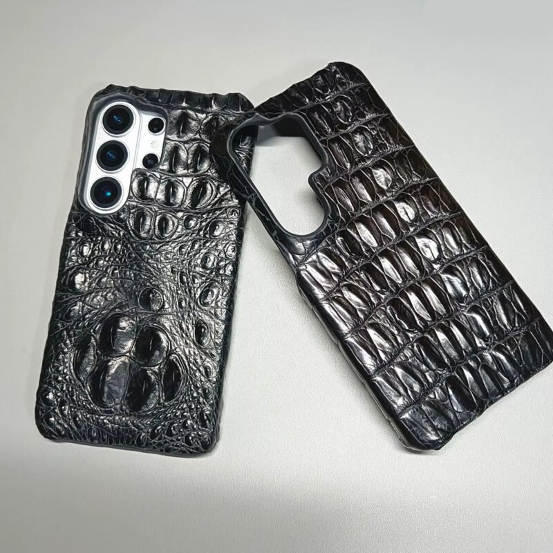 Handmade Genuine Crocodile Leather Phone Case for Samsung Galaxy S26 Ultra S25Ultra 3D Real Alligator Skin Hard Armor Back Cover