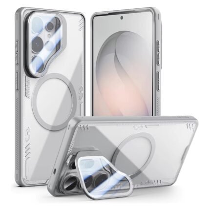 For Samsung Galaxy S26 Ultra Clear Case for Magnetic, Biodegradable Material, Never Yellow, Adjustable Kickstand, Full Camera