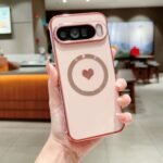 Luxury Plating INS Love Heart Graffiti Pattern Soft Case for Google Pixel 10 9 Pro XL 8 a Pro Magnetic Charging Shockproof Cover