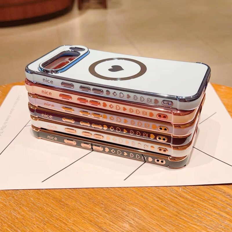 Luxury Plating INS Love Heart Graffiti Pattern Soft Case for Google Pixel 10 9 Pro XL 8 a Pro Magnetic Charging Shockproof Cover