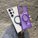 20PCS Matte Hard Magnetic Charging Case for Samsung S26 S22 S23 S24 S25 plus Ultra FE Magsafe Plastic Case with Kickstand