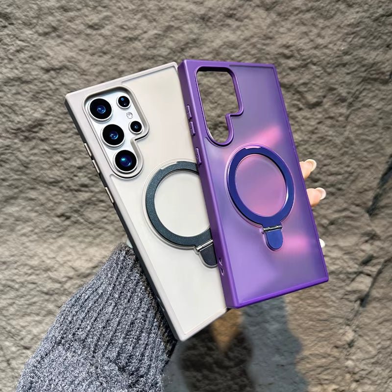 20PCS Matte Hard Magnetic Charging Case for Samsung S26 S22 S23 S24 S25 plus Ultra FE Magsafe Plastic Case with Kickstand