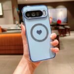 Luxury Plating INS Love Heart Graffiti Pattern Soft Case for Google Pixel 10 9 Pro XL 8 a Pro Magnetic Charging Shockproof Cover